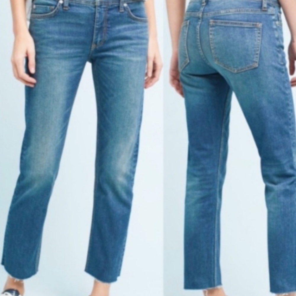 Anthropologie Pilcro and the letterpress slim straight jeans with raw hem
